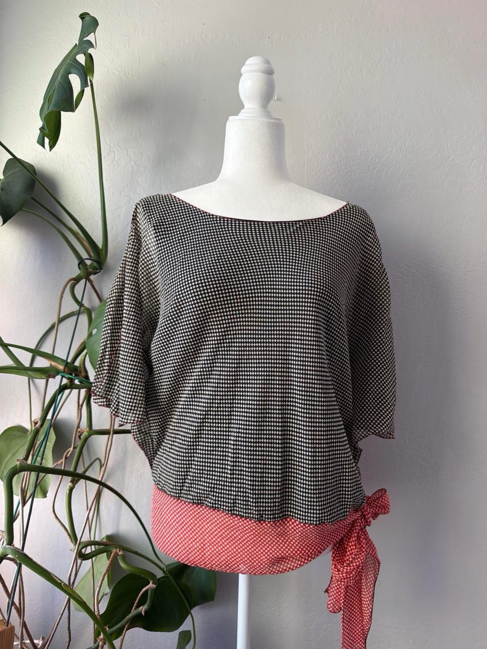 Max Studio Silk Tie-Hem Blouse
